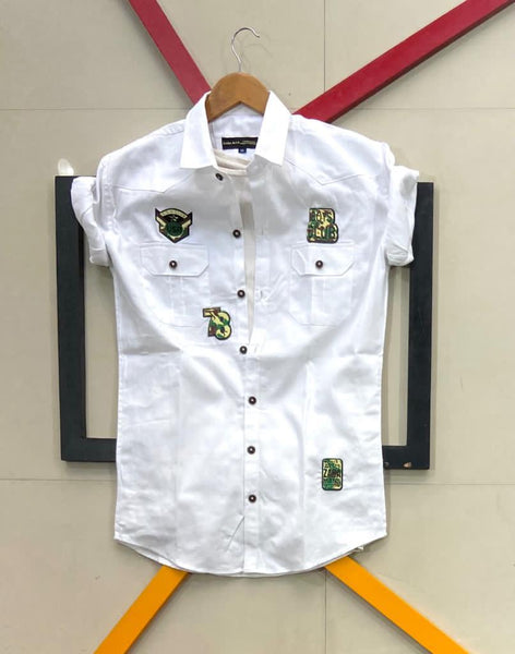 White Full Sleeves Cargo Shirts