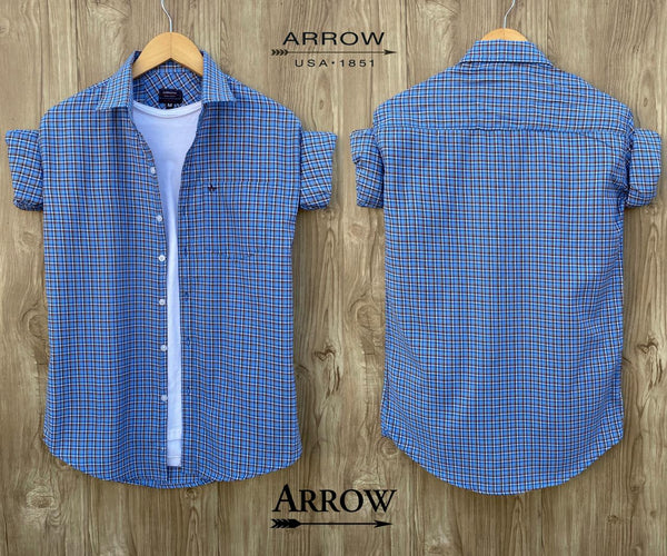 Blue Check Cotton Shirts