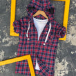 Multi Check Removable Hood Shirts