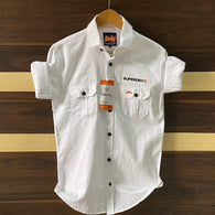 White Cotton Cargo Shirts