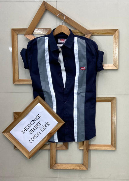 Designer Navy Full Sleeves Shirts