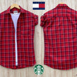 Maroon Cotton Check Full Sleeves Shirts