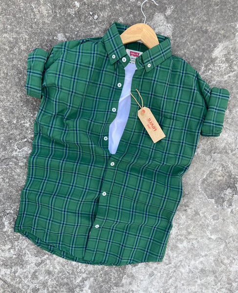 Stylish Green Check Men Shirts