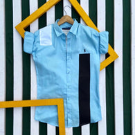 Designer Men Blue Cotton Shirts