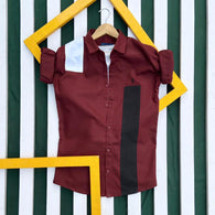 Designer Men Maroon Cotton Shirts