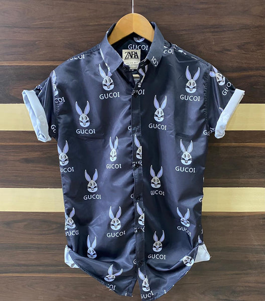 Designer Men Navy Floral Printed Shirts