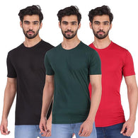 Pack Of 3 Men Round Neck Regular Fit T-Shirt