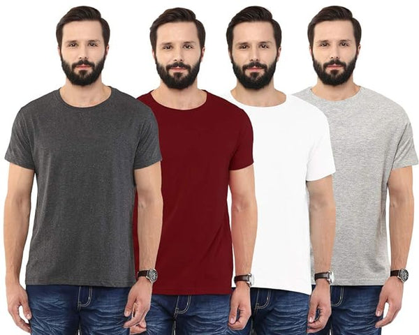 Set 4 Men Regular Fit T-Shirt