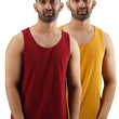 Pack of 2 Men Cotton Solid Gym Vest Sleeveless Tshirt