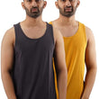 Set 2 Men Cotton Solid Gym Vest Sleeveless Tshirt