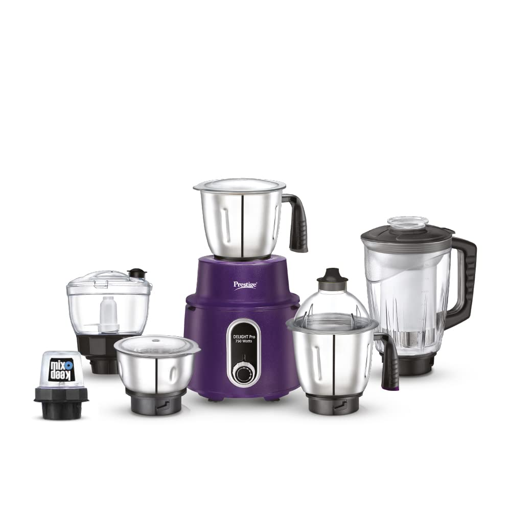 Prestige Delight Pro 750 Juicer Mixer Grinder (6 Jars, Purple)