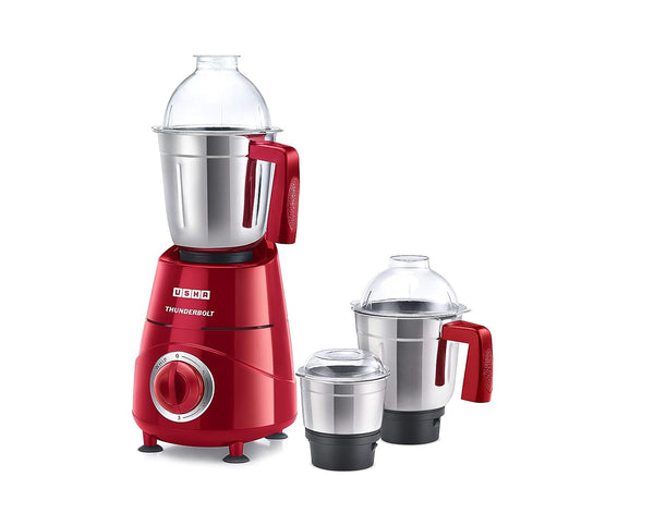 Usha TH800MX3 thunderbolt 800 W Mixer Grinder (3 Jars, Red)