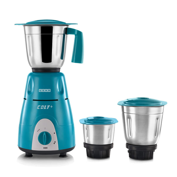 Usha MG 3772 Colt Plus 750 W Mixer Grinder (3 Jars, Multicolor)