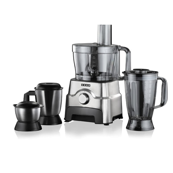 Usha FP 3811 1000 W Juicer Mixer Grinder (5 Jars, Steel, Black)