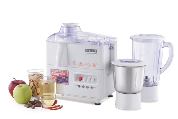 Usha JMG3345 1 450 Juicer Mixer Grinder (2 Jars, White)