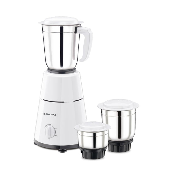 Bajaj GX 1 500 W Juicer Mixer Grinder (3 Jars, White)