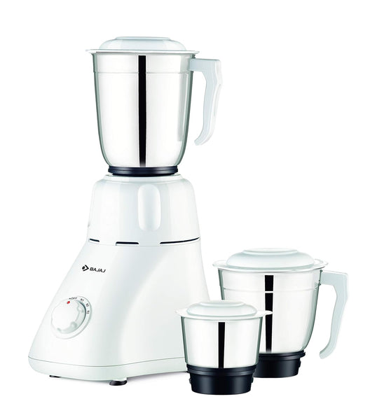 Bajaj Easy New Modal Watt 500 Mixer Grinder (3 Jars, White)