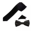 Collections Black Polyester Matching Tie , Bow And Pocket Square