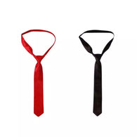 Smart Black and Red Slim Tie Combo with Freebie Tie Pin