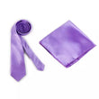 Solid Lilac Premium Microfiber Slim Tie With Matching Pocket Square