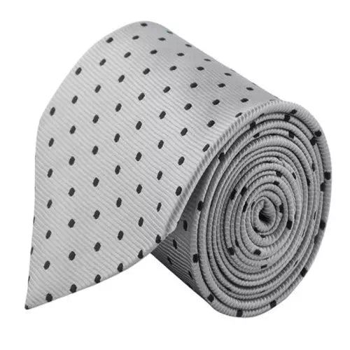 Men's Silver Grey Geometric Tie