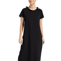 Black Women's Relaxed Fit Cotton Nightdress-XXL