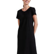 Black Women's Cotton Knee Length Night Gown-XXL