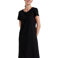 Black Women's Cotton Knee Length Night Gown-4XL