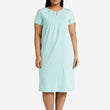 Blue Women's Cotton Knee Length Night Gown-XS