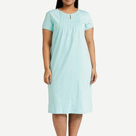 Blue Women's Cotton Knee Length Night Gown-3XL