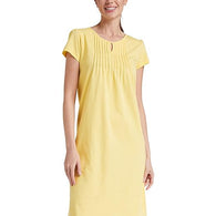 Yellow Women's Cotton Knee Length Night Gown-S