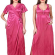 Women's Satin Solid Ankle Length Nightwear Set