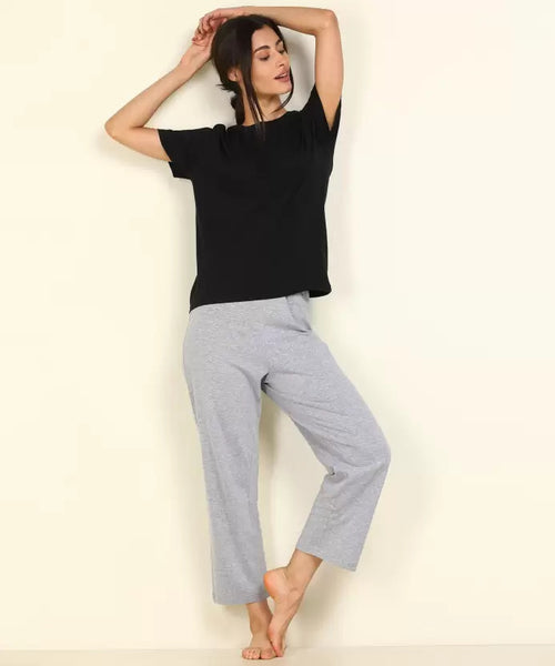 Women Multi Solid Shirt & Pyjama set  -L