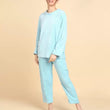 Women Blue Solid Shirt & Pyjama set  -S