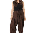 Brown Woman Plain Cotton Patiala Salwar