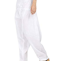 White Woman Plain Cotton Patiala Salwar