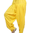 Yellow Woman Plain Cotton Patiala Salwar