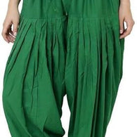 Classy Green Woman Plain Cotton Patiala Salwar