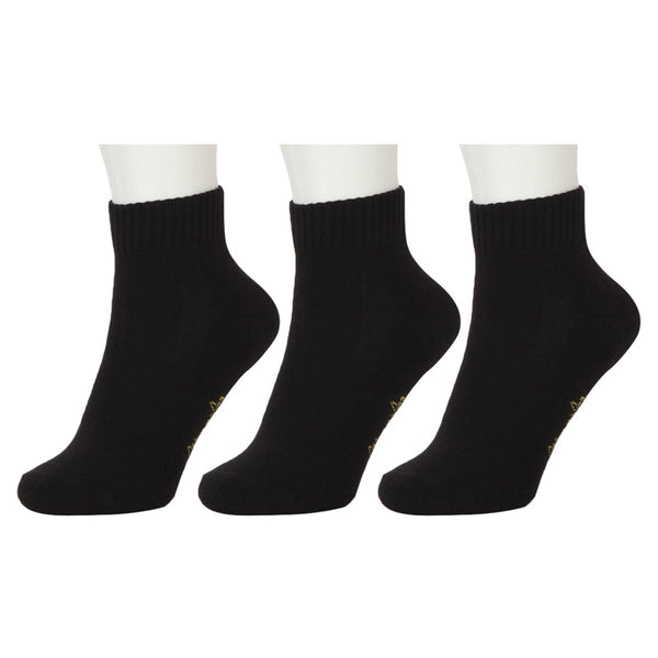 Black Casual Ankle Length 3 Pair Socks