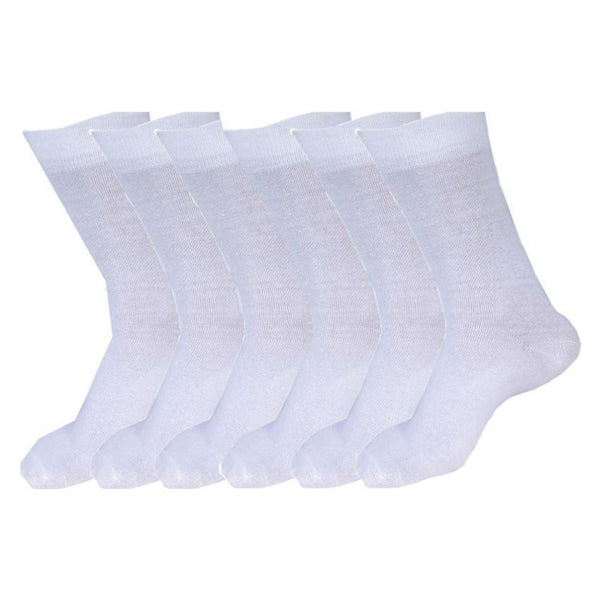 Men White Formal Full Length Socks - 3 Pair Pack