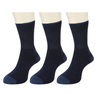 Blue Casual Crew Length 3 pair Socks