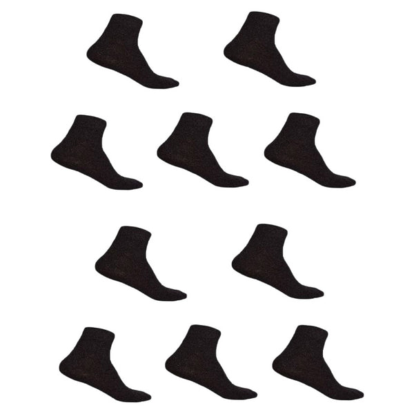 Black Casual Ankle Length Socks 10 Pair