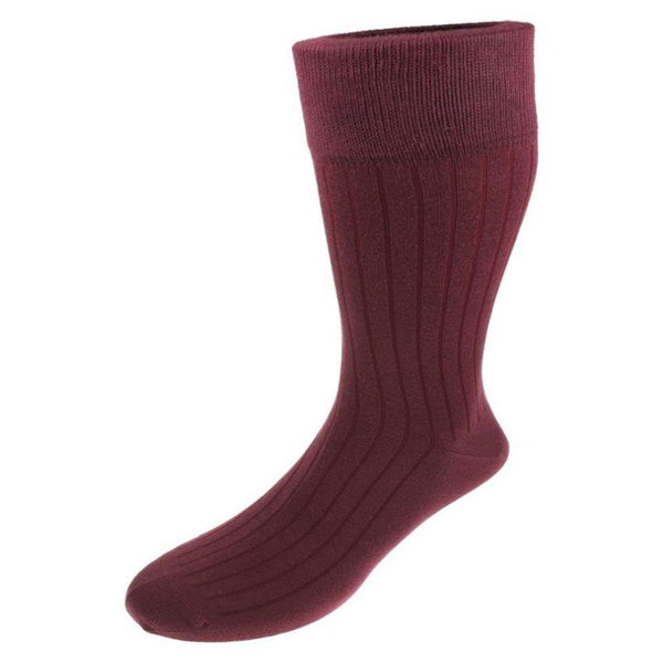 Maroon Cotton Full Length Socks - 5 Pair Pack