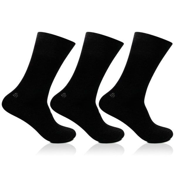 Black Cotton Full Length Socks For Men Pack Of 3