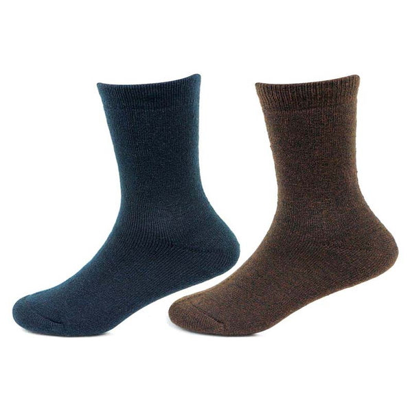 Woollen Cushioned Plain Kids Full Length Socks - Pack of 2