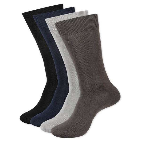 Pack of 4 Plain Premium Cotton Socks (Assorted)