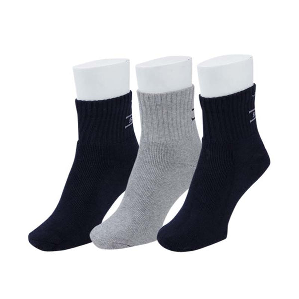 Navy Blue, Black & Grey Socks - 3 Pair Pack