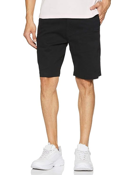 Black Men's Cotton Chino Shorts