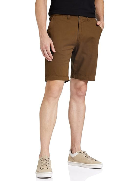 Classic Brown Men's Cotton Chino Shorts