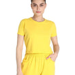 Yellow Half Sleeve Round Neck Crop Top